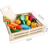 Caja de frutas y verduras de juguete para cortar
