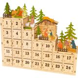 Calendario de Adviento de Madera Pesebre de Navidad