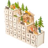 Calendario de Adviento de Madera Pesebre de Navidad