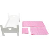 Cama Blanca de Madera para Muñecas
