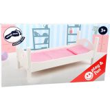Cama Blanca de Madera para Muñecas