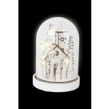 Campana brillante Pueblo de invierno , madera y vidrio - imagen 13