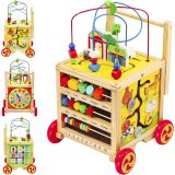 Carrito andador de madera con Actividades