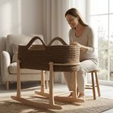 Set de Moisés de Crochet con Patas Mecedora - Color Chocolate