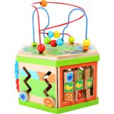 cubo de actividades de madera 