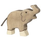 Figura de madera Elefante pequeño con la Trompa levantada Holztiger - imagen 2