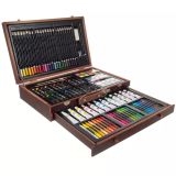 Set de Pintura en maletín de madera , 128 piezas