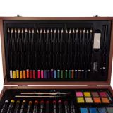 Set de Pintura en maletín de madera , 128 piezas