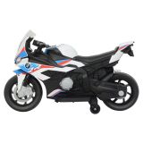 Moto Eléctrica para Niños BMW S1000RR 12V Color Blanco – Motor de 45W, Luces Frontales y Panel de Música - imagen 2