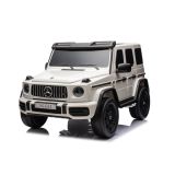 Coche eléctrico infantil Mercedes G63 XXL 24V blanco LEAN CARS vista tres cuartos