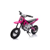 Moto Cross Eléctrica para Niños A9901 en Color Rosa - Motor de 350W y Suspensión Hidráulica
