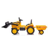 Tractor Eléctrico Infantil con Remolque S617 Amarillo, Batería 12V y Motor 2x45W - Velocidad hasta 3.5 km/h - imagen 2