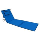 Colchoneta de playa plegable con respaldo ajustable y bolsillo