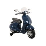 Scooter Eléctrico Infantil Vespa GTS 300 Azul con Asiento de Piel y Luces LED

