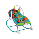 Hamaca Mecedora 2en1 para Bebés - Asiento, Sonidos y Vibraciones - Verde y Azul

