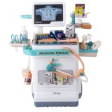 Estación Médica Infantil XXL con Carrito, ECG y 26 Accesorios – Set de Doctor con Luz y Sonido - imagen 5
