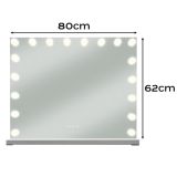 Espejo Cosmético LED Soulima 80x62 cm Estilo Hollywood con Luz Ajustable y Panel Táctil