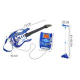 Juego de Guitarra eléctrica + Amplificador + micrófono con Soporte Azul para niños a Pilas  - imagen 11