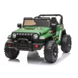 Jeep Eléctrico para Niños Wrangler Rubicon 4x4 Verde con 4 Motores, 12V y Control Remoto