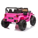 Jeep Eléctrico para Niños Wrangler Rubicon 4x4 Rosa con 4 Motores, 12V y Control Remoto