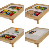 Mesa Sensorial Educativa de Madera XL para Niños + Silla – Mesa Montessori para Arena, Agua y Creatividad - imagen 11