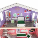 Casa de Muñecas de Madera XL 114 cm con Ascensor y Mobiliario – Villa de 3 Niveles Totalmente Equipada - imagen 6