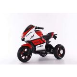 Moto eléctrica para niños HT-5188 en color rojo, con doble motor, luces LED y panel de música MP3.