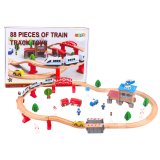 Set de Vías de Tren de Madera con 88 Piezas - Locomotoras, Edificios y Accesorios - imagen 2