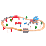 Set de Vías de Tren de Madera con 88 Piezas - Locomotoras, Edificios y Accesorios - imagen 3