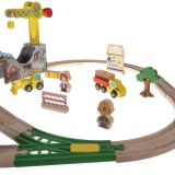Tren de Madera Infantil con Circuito de 3,2 m – Set de 57 Piezas con Grúa, Animales y Vehículos - imagen 5