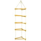 escalera de madera con cuerda