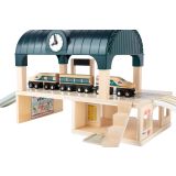 Estación de Trenes de Madera con Accesorios 