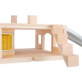 Estación de Trenes de Madera con Accesorios 