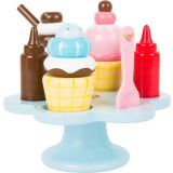 Estantería para helados de barquillo y salsas