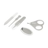 Set de cuidado para bebés con estuche gris de manzana: tijeras, cortaúñas, lima de uñas y 2 pinzas - imagen 4