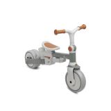 Triciclo Toyz Faro gris, detalle asiento cuero ecológico y cesta