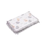 Protector de Cuna Reversible de Muselina 180x40 cm – 3 Paneles con Lazos – Teddy Grey - imagen 5