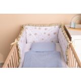 Protector de Cuna Reversible de Muselina 180x40 cm – 3 Paneles con Lazos – Dandelions Beige - imagen 2