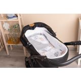 Set para Carrito de Bebé Muselina y Algodón Teddy Gris – Manta y Almohada Reversible 0+