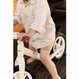 Bicicleta de equilibrio Inter con diseño pastel, altura ajustable, ruedas grandes y sillín de eco-cuero. Ideal para niños de 3 a 6 años.