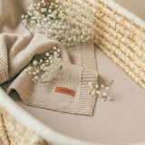 Manta de Bebé 100% Lana Merino Melange 90x75 – Beige Claro, Termorreguladora - imagen 3