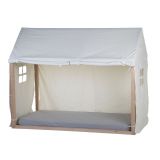 Funda para cama Casa de 90x200 cm en blanco, ideal para camas juveniles y adultos jóvenes.