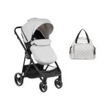 Carrito de bebé 2en1 transformable Gianni en gris, cómodo y práctico para paseos con bebés y recién nacidos.