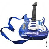 Juego de Guitarra eléctrica + Amplificador + micrófono con Soporte Azul para niños a Pilas  - imagen 6