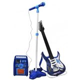 Juego de Guitarra eléctrica + Amplificador + micrófono con Soporte Azul para niños a Pilas  - imagen 2