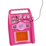 Guitarra eléctrica + Amplificador + Micrófono con Soporte de Color Rosa