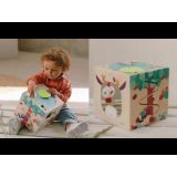 Wooden activity cube farm