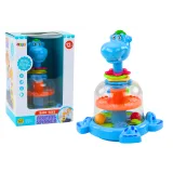 Trompo Hipopótamo Azul con Bolas para Bebés