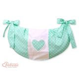 Bolsa para Juguetes My Sweet Baby - Corazones Blancos sobre Verde