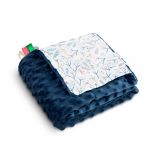 Manta Ligera Minky Sensillo 75x100 cm Palms Vibrant Navy